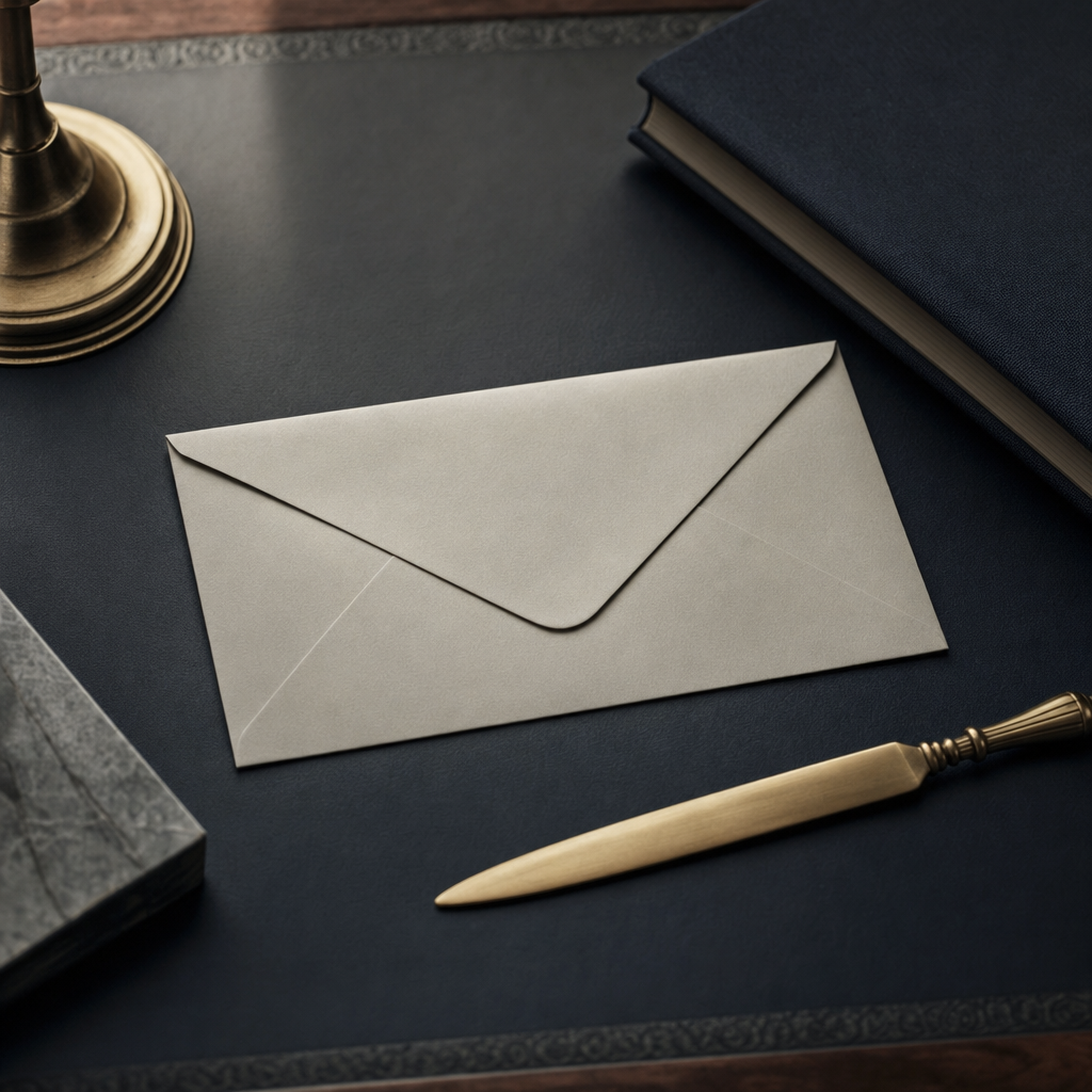 A registrar's desk with a printed Tell Us Once reference letter, a pen, and two certified copies of a death certificate resting on a manila folder
